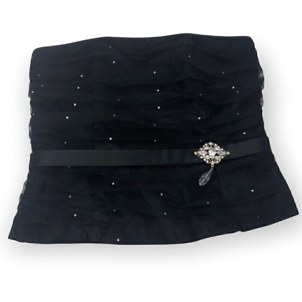 Scott McClintock 6 Elegant Cocktail Strapless Black Evening Rhinestone Top